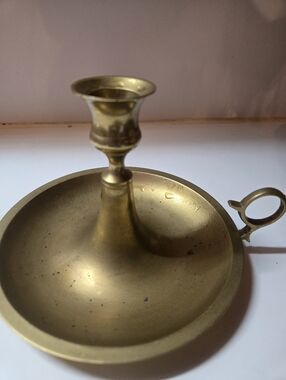 Brass Chamberstick Candle Holder - Gold Finish